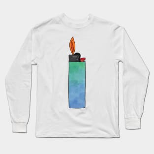 Watercolor Lighter Illustration Long Sleeve T-Shirt